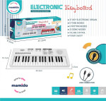 Mamido Mamido Detský keyboard s mikrofónom 37 kláves biely