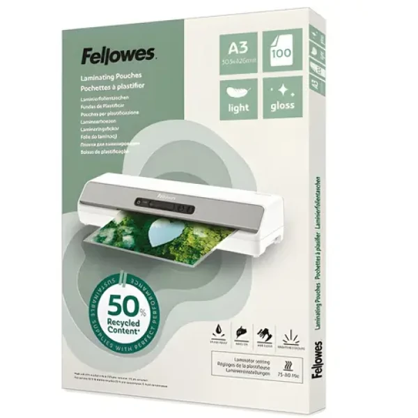 Fellowes Laminovacia fólia A3 lesklá / Laminovacia fólia / 100 ks / recyklovaná (100142988)