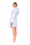 Dámsky župan s kapucňou Flora Short 4856 Patterned Ice Blue - Vestis S