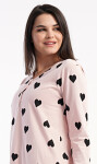 Dámska nočná košeľa s dlhým rukávom Heart světle lososová XXL