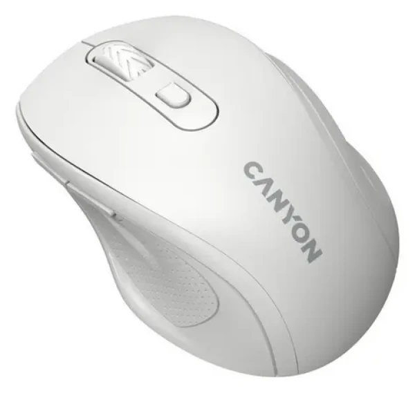 Canyon OnClick 20 biela / Optická bezdrôtová myš / tichá / 1600 dpi / 6 tlačidiel / 2,4 GHz (CNE-CMSW20W)