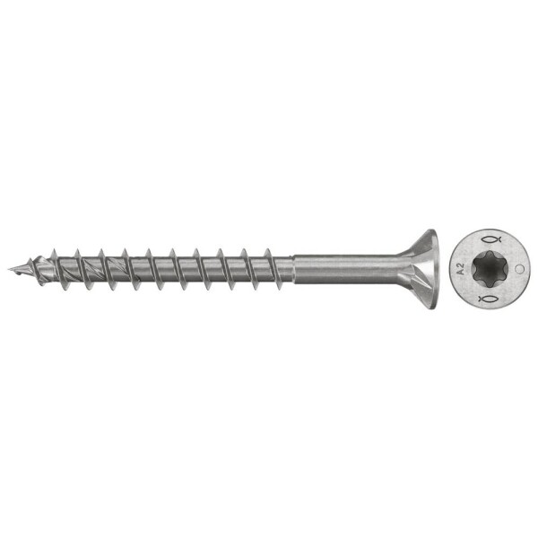 Fischer 574080 skrutky do drevotriesky 4.5 mm 60 mm TX Nerezová oceľ 100 ks; 574080