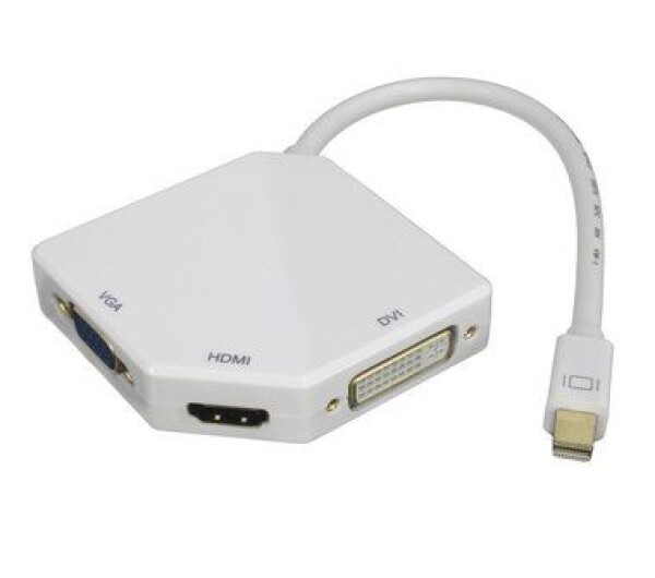 PremiumCord adaptér mini DisplayPort - HDMI+DVI+VGA Samec-Samice / 1080p (4K cez HDMI) (kportadm07)