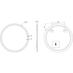 SAPHO - NYX guľaté zrkadlo s LED osvetlením, priemer 80cm NY800
