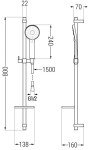 MEXEN/S - Alfa DQ40 Set umývadlovej a sprchovej batérie s príslušenstvom, bielo/chróm 745714DQ40-02