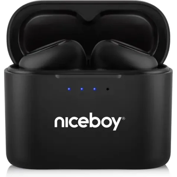 Niceboy HIVE Podsie 4 čierna / Bezdrôtové slúchadlá s mikrofónom / TWS / Bluetooth 5.4 / IP54 / nabíjacie puzdro (hive-podsie-4-black)