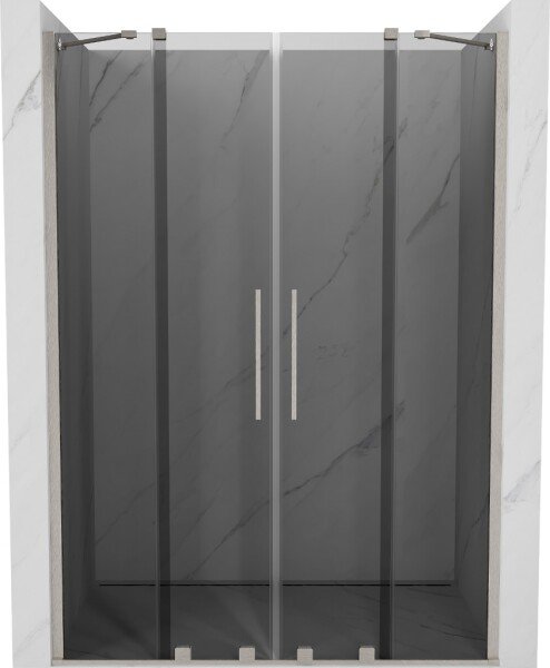 MEXEN/S - Velar Duo posuvné sprchové dvere 150, grafit, nikel kartáčovaný 871-150-000-42-97