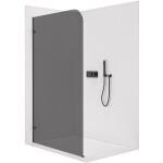 CERANO - Sprchová zástena Walk-in Orbis Ľ/P - 8 mm - čierna matná, grafitové sklo - 100x200 CER-978731