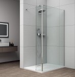 POLYSAN - ESCA CHROME jednodielna sprchová zástena na inštaláciu k stene, číre sklo, 700 ES1070-01