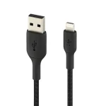 Belkin Lightning kábel USB-A 3 m čierna / Nabíjací a dátový kábel / opletený / MFi certifikácia (CAA002bt3MBK)