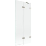 MEXEN/S - Lunar vaňová zástena 2-krídlová pravá 80 x 150, transparent, nikel kartáčovaný 897-080-100-97-00-P