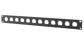 Lanview Patch panel 12x D-type čierny / Patch panel / 1U / 12 portov / D-type XLR (LVR1U-12D-BL)