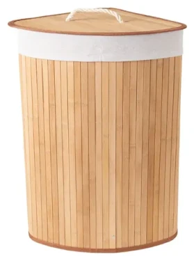 Compactor Kôš na bielizeň Bamboo - rohový prírodný / 40 L / 35 x 35 x v60 cm / bambus