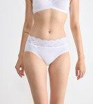 SLOGGI ROMANCE - Midi nohavičky z bavlny Supima® s čipkou Sloggi WHITE 38