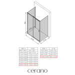 CERANO - Trojstenný sprchovací kút Varone LINE UL/P - 6 mm - čierna matná, grafitové sklo - 160x100x195 - posuvný CER-8050BD7896