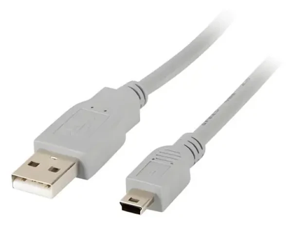 Lanberg USB Mini (M) - USB-A (M) sivá / Kábel USB 2.0 / 1,8 m (CA-USBK-10CC-0018-S)