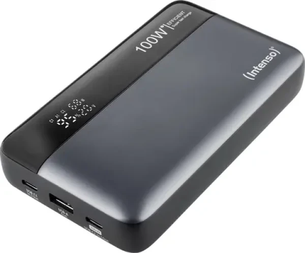 INTENSO HE20000 šedo-čierna / Powerbanka / 20 000 mAh / PD 3.1 / Quick Charge 3.0 / LED displej (7350050)