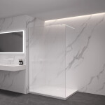 CERANO - Sprchová zástena Walk-in Onyx Round Ľ/P - 8 mm - guľatá vzpera - biela matná, ryhované sklo - 60x200 CER-8050BD300