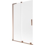 MEXEN/S - Velar L dvojkrídlová posuvná vaňová zástena 110 x 150, dekor, ružové zlato 896-110-003-31-60