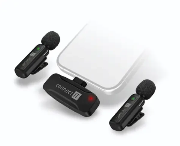 Connect IT CMI-1011-BK Sada 2ks bezdrôtových mikrofónov ClipMic s USB-C prijímačom čierna / USB-C konektor (CMI-1011-BK)