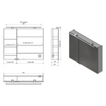 SAPHO - MIRRÓ galérka s LED osvetlením, 90x70x16cm, biela MC090-0030