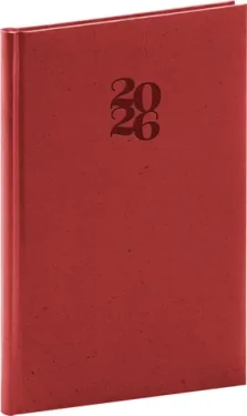 NOTIQUE Týždenný diár Essenza 2026, čerešňa, 15 x 21 cm (PGD-TA5ES-6002)