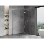 MEXEN/S - Mist-F sprchovací kút skladacie dvere pravá 70 x 90, transparent, chróm 8A6T-070-090-01-00-P