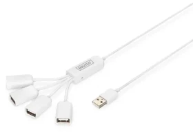 Digitus USB 2.0 Hub 4-portový / USB hub / 4X USB-A / napájací konektor DC 2,5mm (DA-70216)