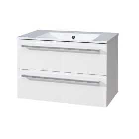 Mereo Bino, kúpeľňová skrinka s keramickým umývadlom 81 cm, biela CN661