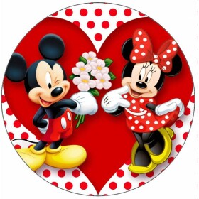 Jedlý papier Mickey a Minnie miluje 19,5 cm - Pictu Hap - Pictu Hap