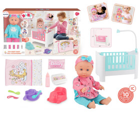 Mamido Mamido Bábika bábätko s postieľkou a doplnkami Baby Sweet Love MT1597