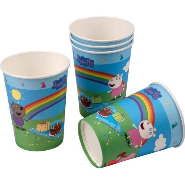 Papierové poháre Peppa pig 6ks 200ml tib tib