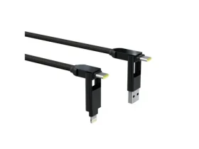 Rolling square inCharge XL 0.3m čierna / nabíjací a dátový kábel kábel 6v1 / USB / USB-C / Lightning / MicroUSB / 100W (RS-XLS01R/promo)