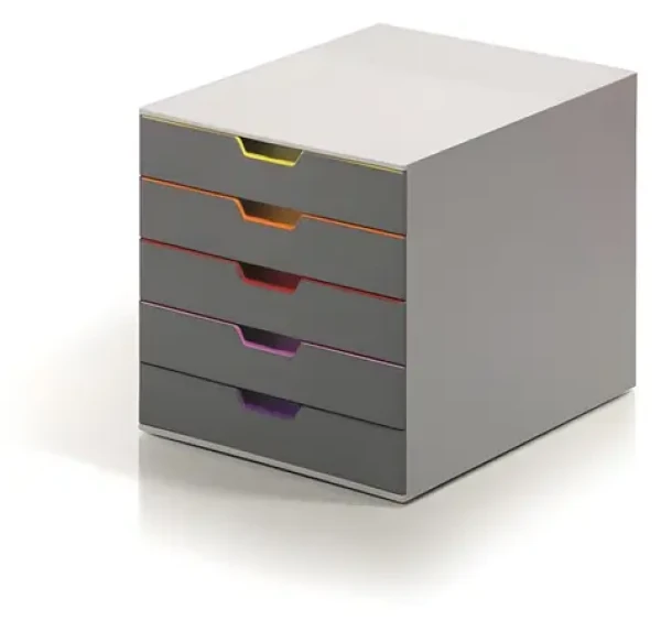Durable VARICOLOR mix farieb / Zásuvkový box / 5 zásuviek / formát C4 / plast (760527)