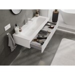 MEXEN/S - Rivel kúpeľňová skrinka 120 cm s umývadlom Vela, 1 šuplík, reliéf, biela mat 91A20-12023-1-BF01-W23M01
