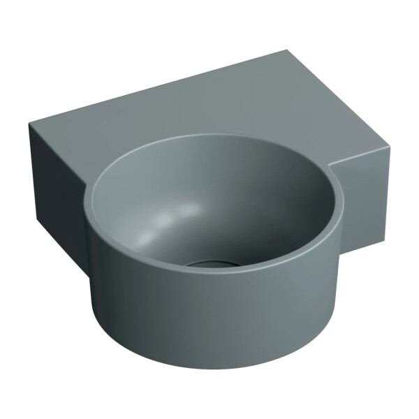 OMNIRES - OVO M+ umývadlo na dosku/závesné - pravé, 33 x 34 cm, ash grey mat; OVO335UWPAG