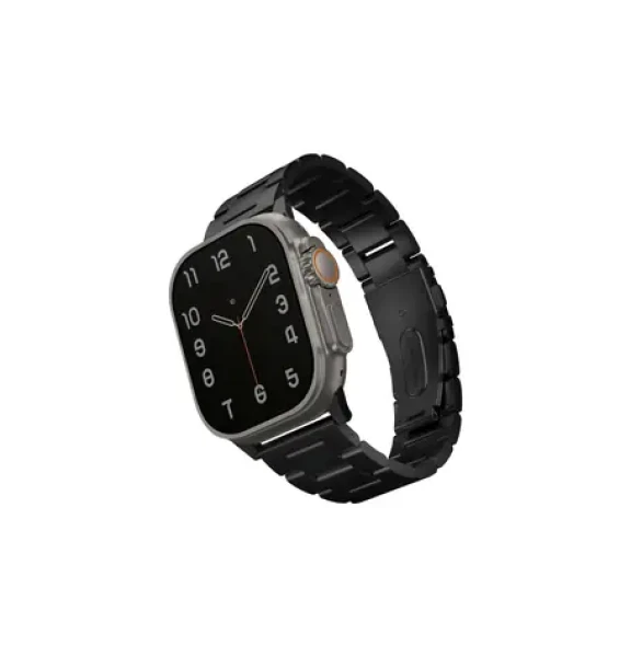 UNIQ Osta článkový oceľový remienok pre Apple Watch 49 45 44 42 mm - MIDNIGHT (čierna) (8886463684634)