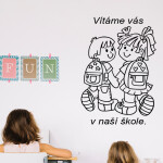 Veselá Stena Samolepka Vítame Vás v našej škole Farba: žltá, Veľkosť: 80 x 55 cm