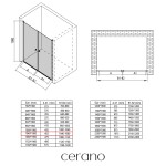 CERANO - Sprchové 2-krídlové dvere Antelo L/P - 6 mm - chróm, transparentné sklo - 104x190 CER-432328