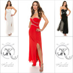 Red-Carpet-Look! sexy Koucla evening Goddess-dress white L