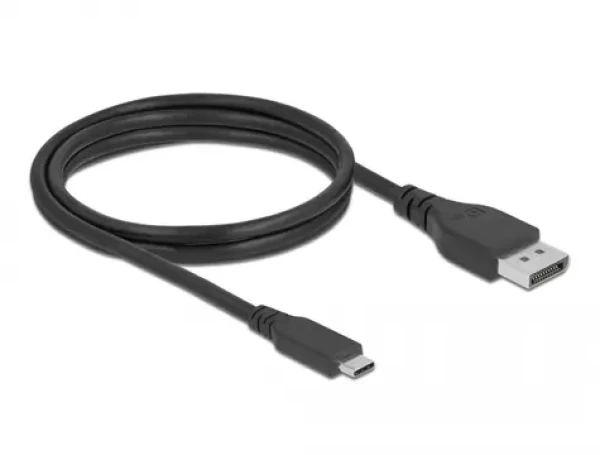Delock Obojsmerný kábel USB C - DisplayPort 1.5m čierna / režim DP Alt / s certifikáciou / 8K / 60 Hz (86040)