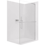 CERANO - Sprchová zástena Walk-in Onyx L-pravá vzpera - 8 mm + polička/držiak na uteráky - chróm, transparentné sklo - 110x200 CER-8050BD1081