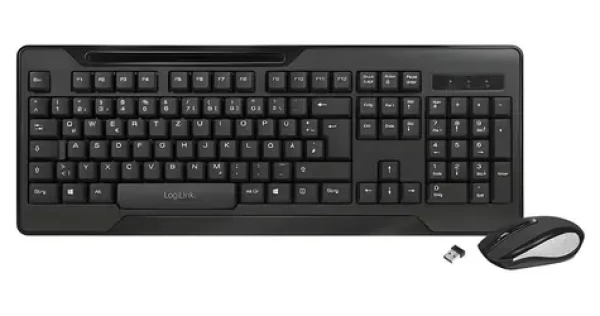LogiLink ComboSet čierna / Bezdrôtová sada klávesnice a myši / 1000 DPI / 2.4 GHz (ID0194)