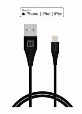 SWISSTEN TPE dátový kábel USB - LIGHTNING MFi 1.2m čierna (71526500)