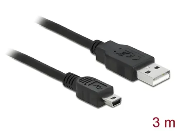DeLock Kábel USB 2.0 A (M) - mini USB-B 5-pin (M) 3M / Kábel / USB 2.0 / 3 m (82311)