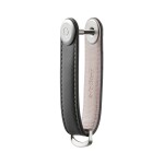 Kľúčenka Orbitkey Leather Charcoal with Grey Stitching