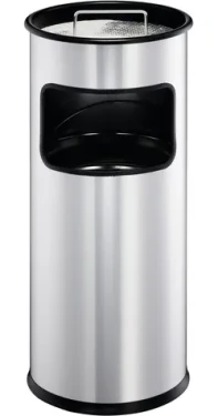 Durable Odpadkový kôš s popolníkom okrúhly strieborná / Odpadkový kôš / kov / 17 l / O26 cm (333023)