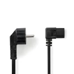 Nedis napájací kábel čierna / Napájací kábel / Typ F - IEC-320-C13 / Uhlový / Poniklované / 3 m (CEGL10020BK30)