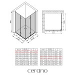 CERANO - Sprchovací kút Volpe Duo Ľ/P - 6 mm - chróm, transparentné sklo - 60x90x190 - zalamovacie CER-397694