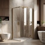 REA - Sprchovací kút Bruno 100x80 Brush Gold REA-K3601